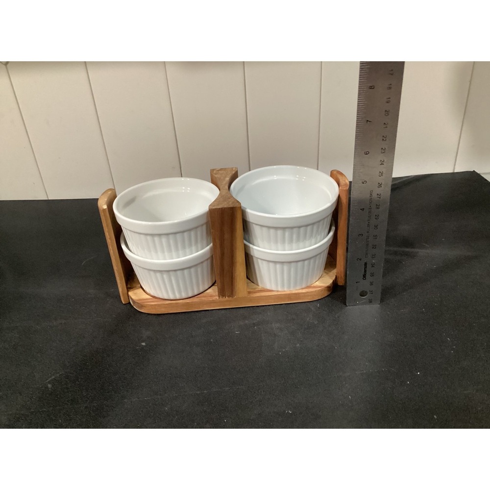 Better Homes & Gardens Acacia Wood Ramekin Caddy Set Of 4